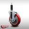 Service Caster 5'' SS Red Poly Swivel 1'' Expanding Stem Caster with Brake SCC-SSEX20S514-PPUB-RED-TLB-1 - alternate 3